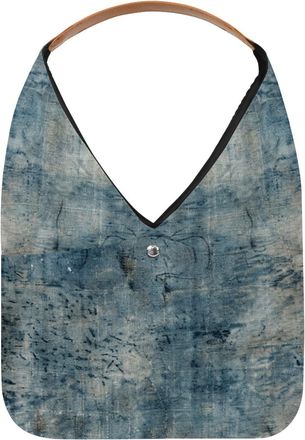 Generic Blue Vintage Mottled Texture Reusable Lightweight Grocery Bags - Foldable Into Compact Pouch, Washable & Sturdy, Multipurpose for Shopping and Travel