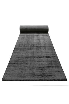 Homie Living Alfombra de pasillo de pelo corto gris moteado antracita 80x230 cm