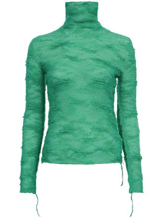 Maison Margiela Semi-doorzichtige coltrui - Groen
