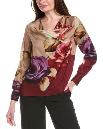 Elie Tahari Cowl Neck Silk-Blend Top