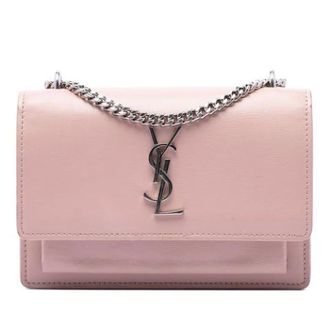 Saint Laurent Pre-owned The Sunset Shoulder Bag - Dames - Pre-owned - Roze - Maat: ONE Size Leer