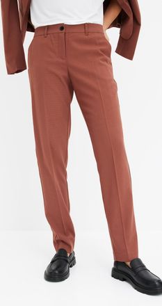 Bonprix Anzughose BONPRIX, Damen, Gr. 40, N-Gr, rauchbraun, Obermaterial: 76% Polyester, 22% Viskose, 2% Elasthan, slim fit, Hosen Anzughose, aus Polyester, V