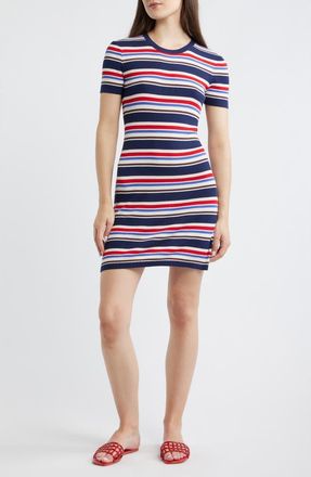 Bella Dahl Stripe Rib Minidress in Seaside Stripe at Nordstrom, Size X-Small