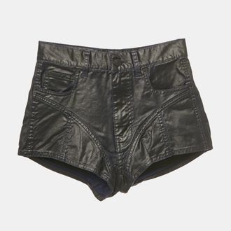 MUGLER Navy Blue Nylon Shorts
