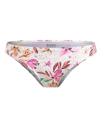 Roxy Bikini-Hose ROXY Printed Beach Classics, Damen, Gr. M, US-Gr&ouml;ssen, weiss (wei&szlig; happy tropical swim), 87% Nylon, 13% Elasthan, Badehosen Bikini-Hose