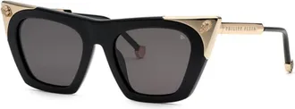 Philipp Plein Ladies Black Cat Eye Sunglasses SPP134S 0700