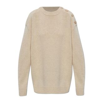 Zadig&Voltaire Losvallende Trui - Dames - Ronde hals truien - Beige - 2XS - Wol - Truien & Vesten