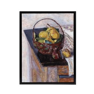 Artery8 Still Life The Basket of Fruit Bonnard Black Framed Canvas Art Print | Size: W24 x H32