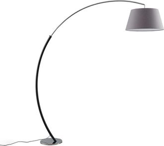 Lucande Floor Lamp Evelyna made of Textile for Bedroom