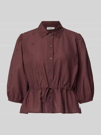 Marc O'Polo Denim Regular Fit Kurzarmbluse aus reiner Baumwolle in Aubergine, Gr&ouml;&szlig;e XL