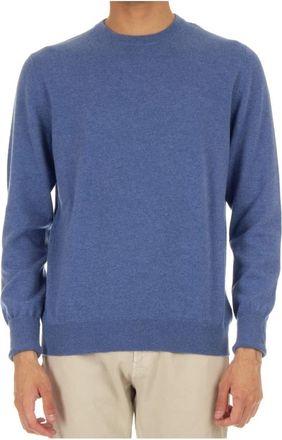 Ballantyne Round-neck Truien - Heren - Ronde hals truien - Blauw - 3XL - Kasjmier - Truien & Vesten