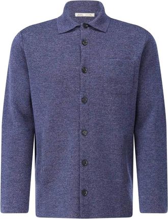 Maurizio Baldassari Wollen Overshirt Klassieke Stijl Warmte - Heren - Vesten - Blauw - 3XL - Wol - Truien & Vesten