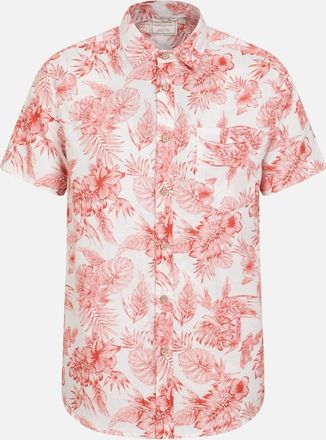 Mountain Warehouse Mens Mountain Warehouse Mens Tropical Leaves Shirt - Rust White - Size: 38/Regular