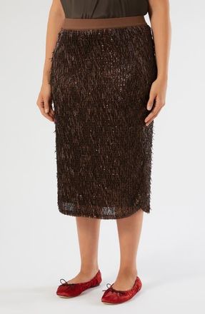 Marina Rinaldi Attore Sequin Skirt in Cocoa at Nordstrom, Size X-Large
