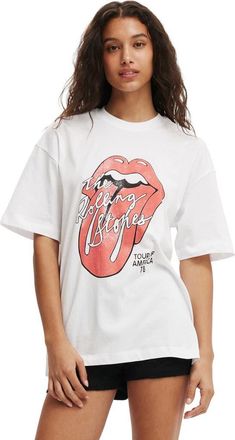 Cotton On Womens The Lcn Music Boxy Graphic Tee in Rolling Stones America 78 at Nordstrom, Size Xx-Small