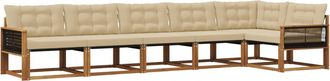 vidaXL Conjunto De Sof&aacute;s De Exterior 6 Uds. Natural Y Beige Vidaxl