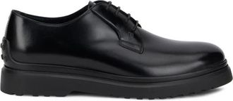 Tod's Schoenen, Dames, Zwart, 43 EU, Leer, Klassieke Leren Derby Schoenen