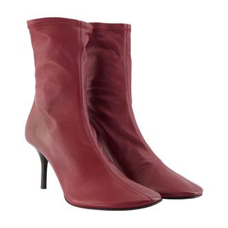 Acne Studios Womens Lambskin Leather Ankle Boot Burgundy