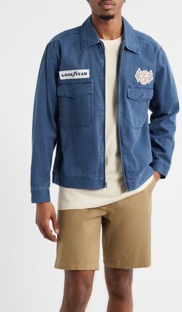 Brixton x Goodyear Patch Jacket in Washed Navy at Nordstrom, Size Medium