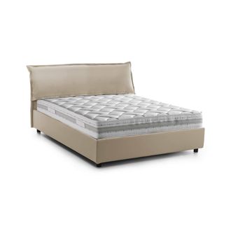 Talamo Italia Cama Matrimonial Clorinda, Cama Contenedor Con Funda Extra&iacute;ble Con Cabecero Tapizado Y Estructura De Cama, 100% Made In Italy, Con Colch&oacute;n De Cm 160x2