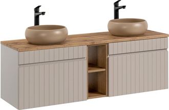 Petits Meubles Mueble lavabo 140 cm 2 nichos estratificado 140.4cm