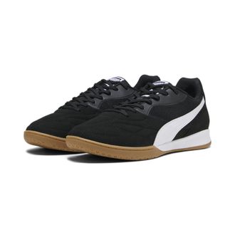 Puma Fussballschuh PUMA KING TOP IT, Gr. 42,5, schwarz-weiss (puma schwarz, puma wei&szlig;, puma gold), Synthetik, Schuhe Fussballschuh, f&uuml;r Halle und Strasse