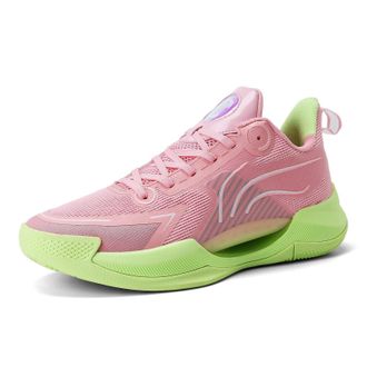 Generic Unisex Basketball Shoes Low Cut Wear-Resistant Shock-Absorbing Breathable Fashionable Sports Training Boot Walking Shoes(Pink,4.5 UK)