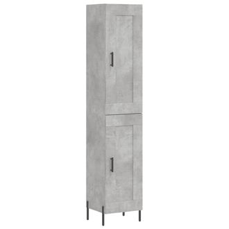 vidaXL Aparador De Madera Contrachapada Gris Hormig&oacute;n 34,5x34x180 Cm Vidaxl