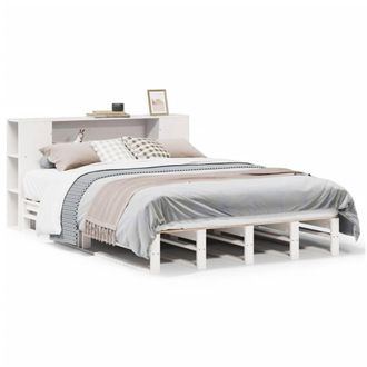 Berkfield Home Bookcase Bed without Mattress White 135x190 cm Double Solid Wood