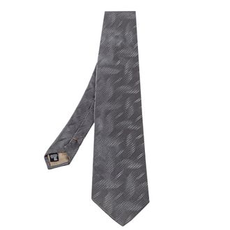 Emporio Armani Grey Textured Silk Traditional Tie