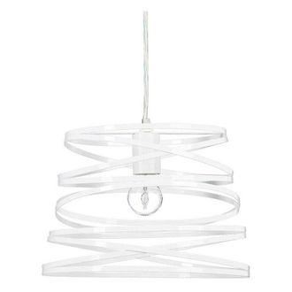 Trade Shop Trade Shop - Lampadario A Sospensione Moderno Paralume Metallo A Vortice Traforato Bianco A08