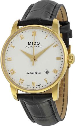 Mido Baroncelli II Automatic White Dial Black Leather Mens Watch M86003264