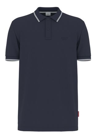 Joop Poloshirt JOOP JEANS Agnello, Herren, Gr. L, blau (dunkelblau), Jersey, Obermaterial: 95% Baumwolle, 5% Elasthan, clean, unifarben, regular fit normal