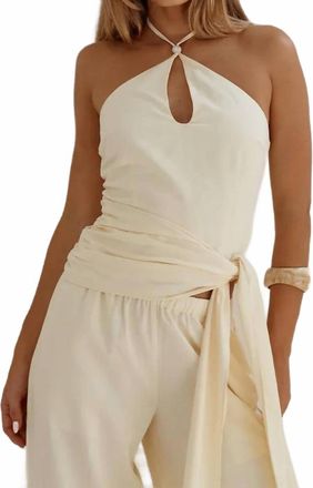 Runaway The Label Laura Key Hole Top In Butter