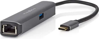 Nedis Adaptador Usb Multipuerto Usb 32 Generacion 1 Usb C Macho Salida Hdmi Rj45 Hembra Usb A Hembra Usb C Hembra 5 Gbps 020m Redondo Chapado En Oro Pvc Ant