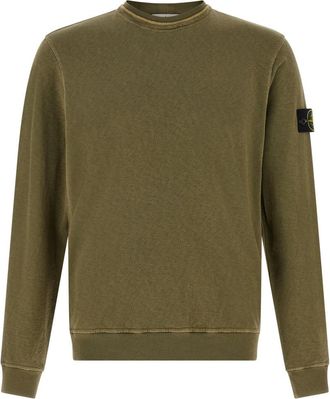 Stone Island Green Brushed Cotton Sweatshirt