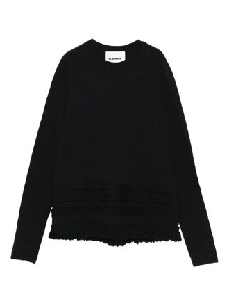 Jil Sander wool-blend sweatshirt - women - Polyamide/Wool - 38 - Black