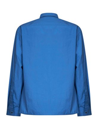 STUDIO NICHOLSON Mens Shirt Hals Light Blue Poplin Cotton