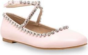 Chase + Chloe by Intouch Footwear Rhinestone Trim Ballet Flat in Pink Pu at Nordstrom Rack, Size 5.5