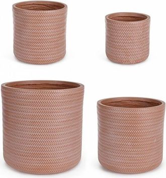BIZZOTTO Bizzotto - Set4 P.vaso Pesta&ntilde;as Trenzado Terracota