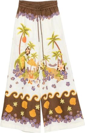 Alemais Island Cove Pant - Dames - Wijde Broeken - Veelkleurig - S - Linnen - Broeken