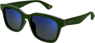Gucci Vierkante zonnebril - Heren - Zonnebrillen - Groen - 55 MM - Accessoires