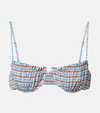 Faithfull The Brand Esterel checked bikini top