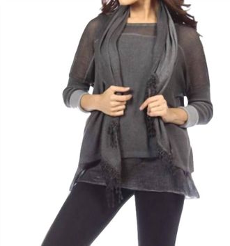 Angel 3-Piece Layered Set W/scarf In Gray