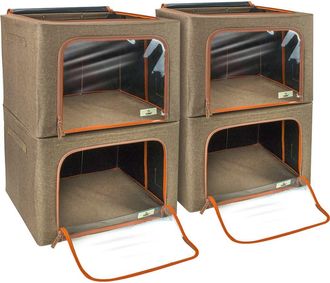 Sorbus 4-Pack Foldable Storage Boxes in Brown at Nordstrom Rack