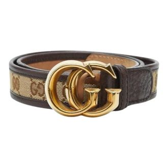 Gucci Pre-owned Belts, female, Brown, Size: ONE SIZE Pre-owned GG Canvas Leather Belt