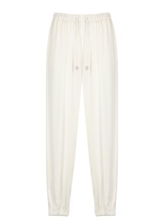 Fabiana Filippi Ivory Drawstring Viscose Straight-Leg Pants