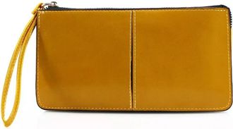 Generic Womens Wallet, Large Capacity Slim Phone Purse, Credit Card Holder Wallet with Multiple Card Slots Zipper Pocket (Yellow)