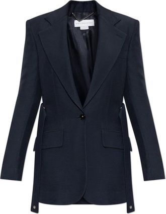 Stella McCartney Blazer met open revers - Dames - Blazers - Blauw - XS - Wol - Jassen