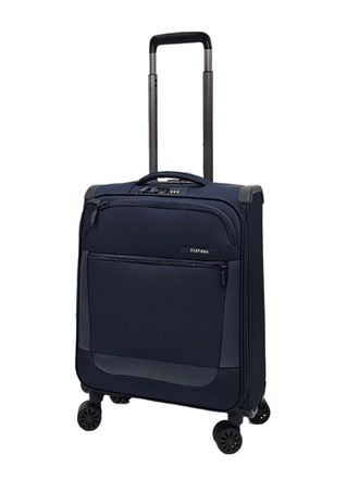 Infinity Leather Unisex Lightweight Suitcases 4 Wheel Luggage Travel Cabin Bag - Navy - Size Medium